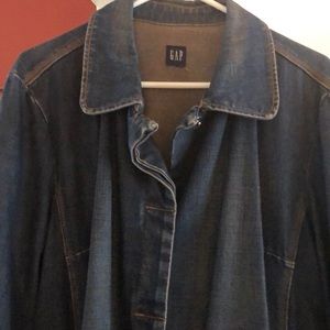 Long vintage denim jacket